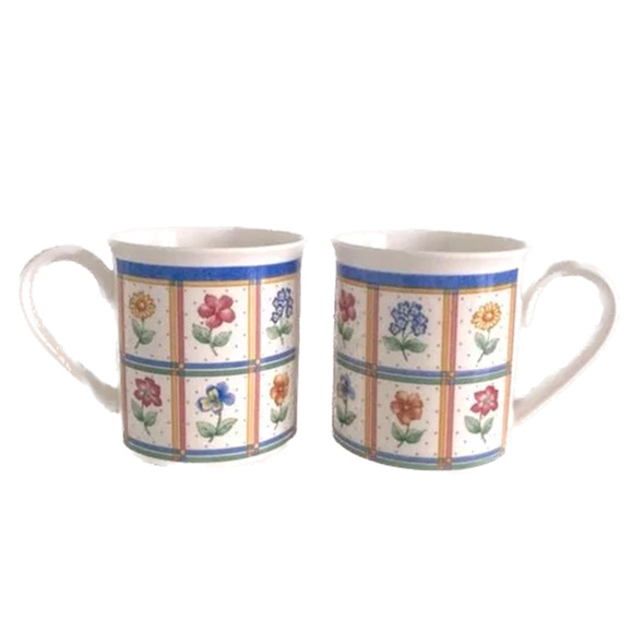 Vintage Villeroy & Boch anno 1748 Germany Julie Pattern Mug Set of 2 - Picture 1 of 8